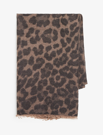 Foulard irisé imprimé guépard - Noir - 2