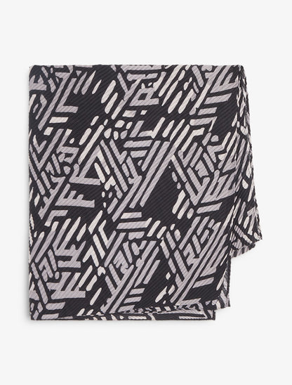 Foulard imprimé graphique bicolore - Noir - 2