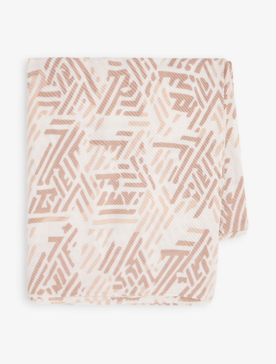 Foulard imprimé graphique bicolore - Écru - 2