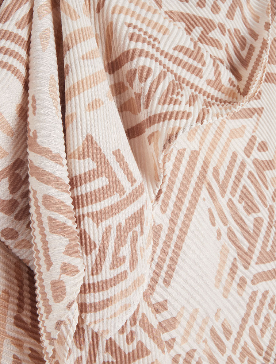 Foulard imprimé graphique bicolore - Écru - 3