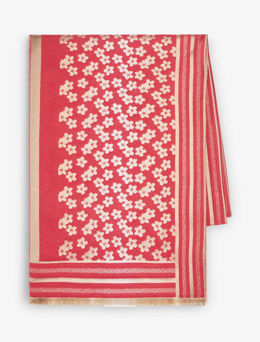 Echarpe imprimé floral - Rouge - 2