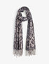 Foulard à imprimé léopard irisé - Gris - 1