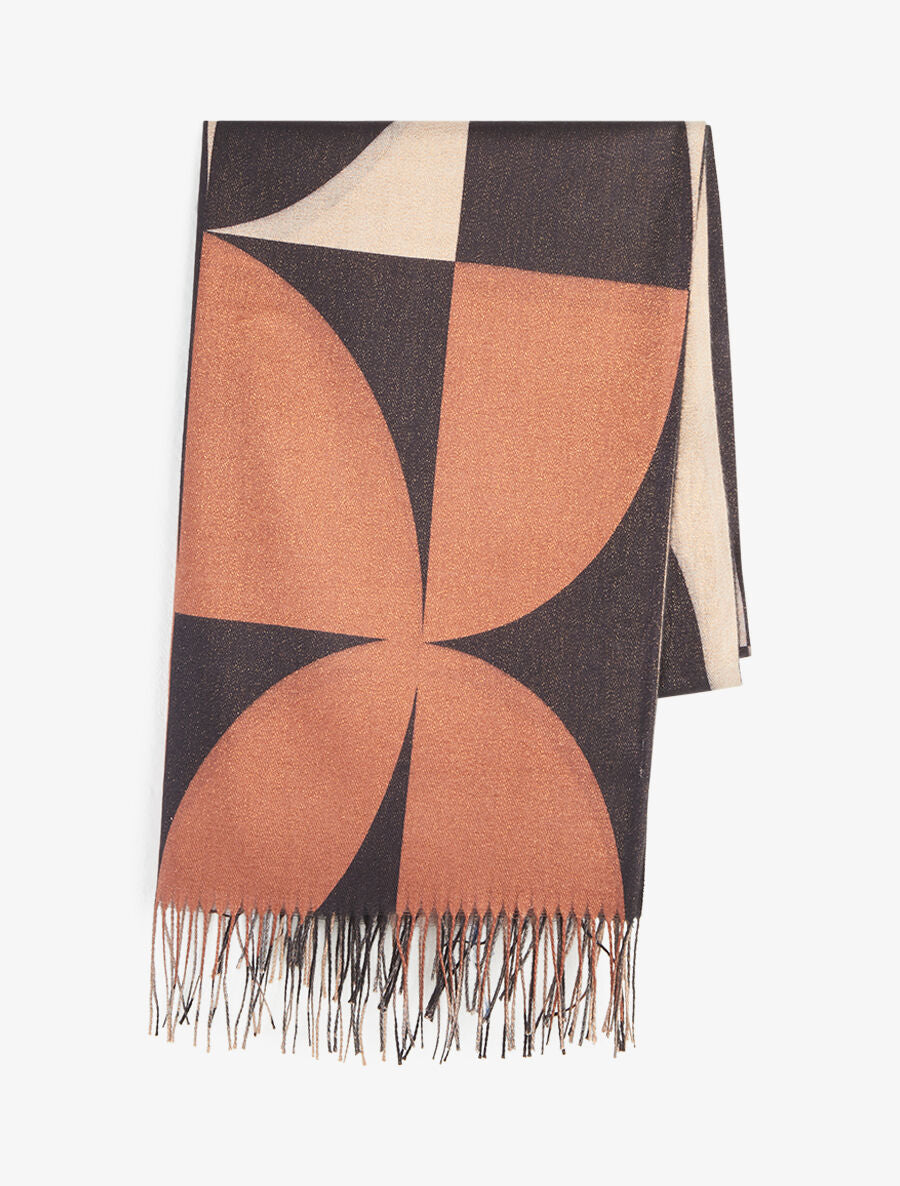 Foulard à imprimé graphique irisé - Noir - 2