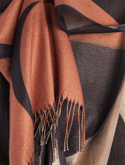 Foulard à imprimé graphique irisé - Noir - 3