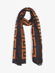 Foulard imprimé géométrique - Camel - 4