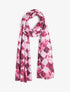 Foulard imprimé graphique et bords effilochés - Fushia - 4
