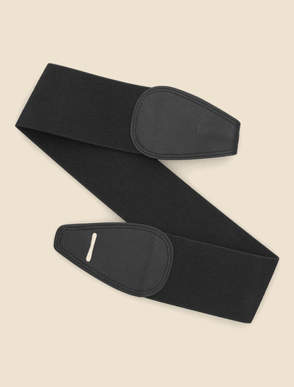 Ceinture en simili et tissu - Noir - 3