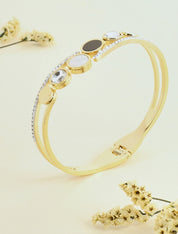 Jonc fantaisie à strass - Or - 1