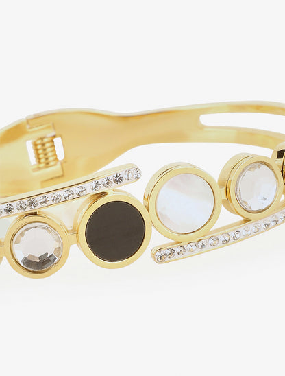 Jonc fantaisie à strass - Or - 3