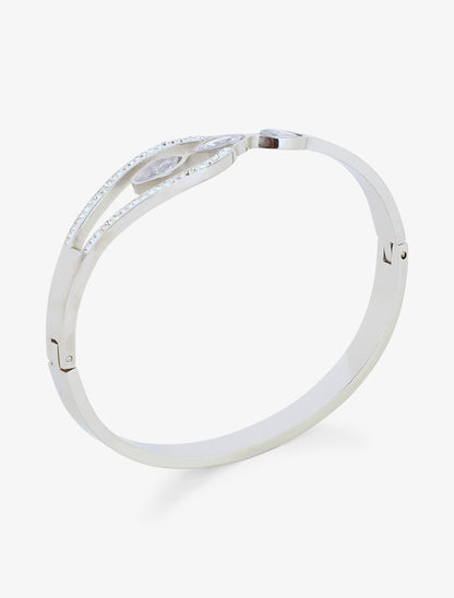 Jonc à strass en amande - Argent - 2