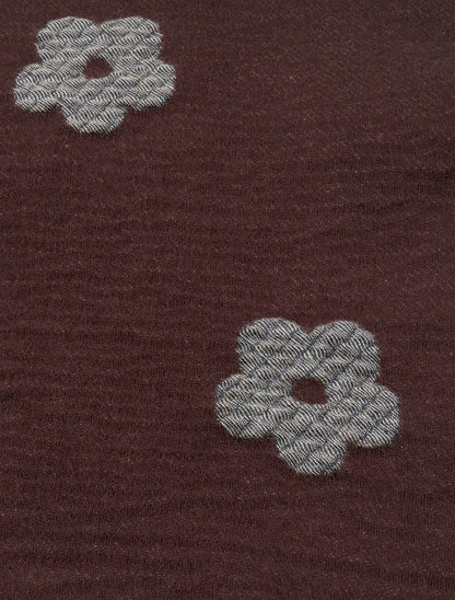 Echarpe à motif fleurs - Marron - 3