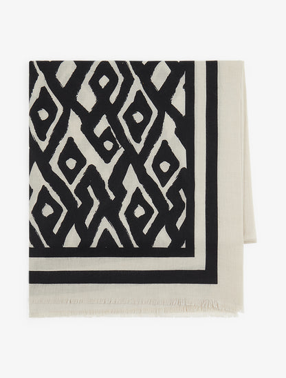Foulard à motif graphique - Noir - 2