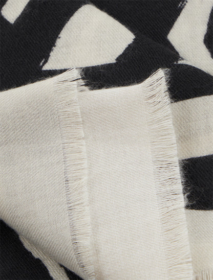 Foulard à motif graphique - Noir - 3