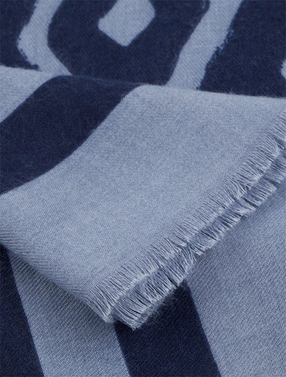 Foulard à motif graphique - Bleu - 3