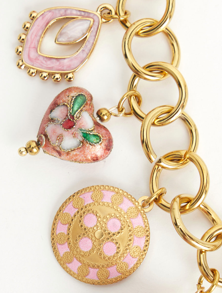 Collier à breloques fantaisies - Rose - 3