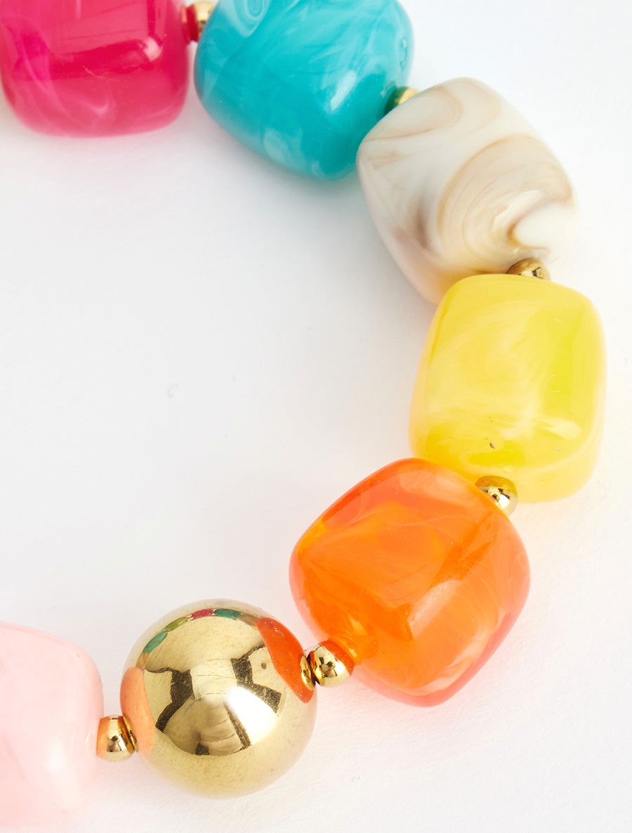 Bracelet à perles en résine et métal - Multi - 3