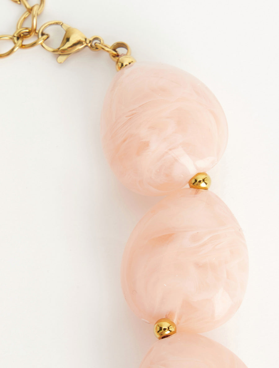 Collier à perles en résine - Rose - 3