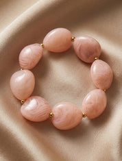 Bracelet à perles en résine - Rose - 1