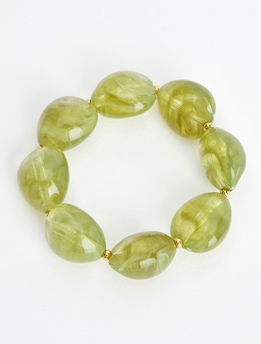 Bracelet à perles en résine - Vert - 2