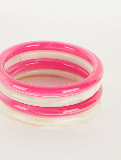 Ensemble de 4 joncs en résine colorée - Fushia - 3