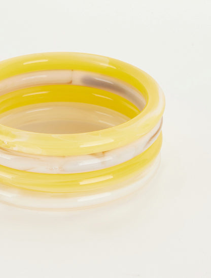 Ensemble de 4 joncs en résine colorée - Jaune - 3