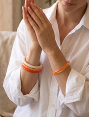 Ensemble de 4 joncs en résine colorée - Orange - 1