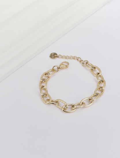 Bracelet en maille gravée - Or - 3
