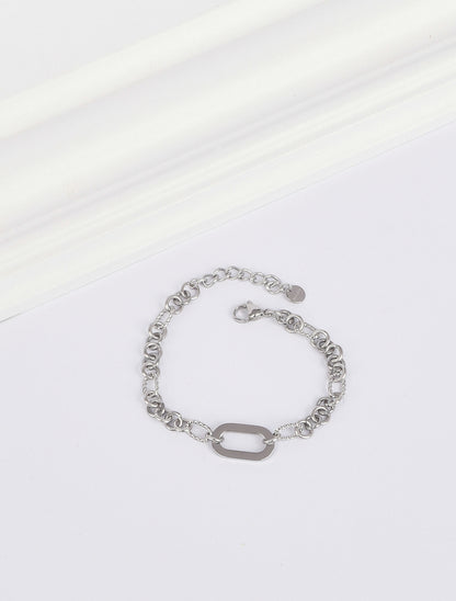 Bracelet en maille stylisée - Argent - 1