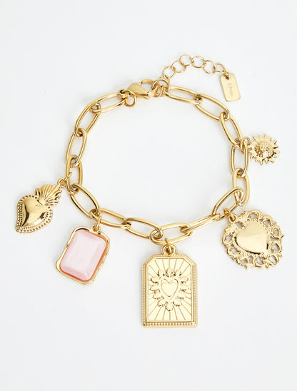 Bracelet chaîne à charms - Rose - 2