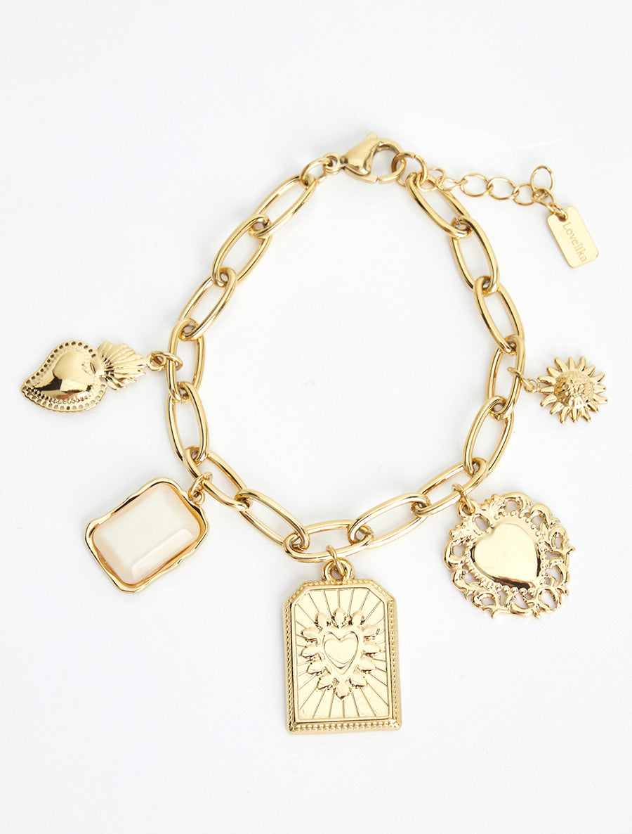 Bracelet chaîne à charms - Beige - 2