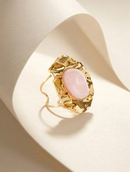Bague martelée ornée d&