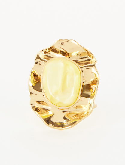 Bague martelée ornée d&
