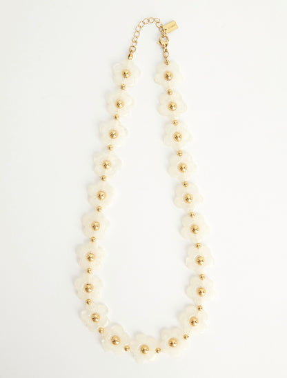 Collier motif floral - Beige - 2