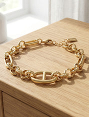 Bracelet en chaîne fantaisie torsadée - Or - 1