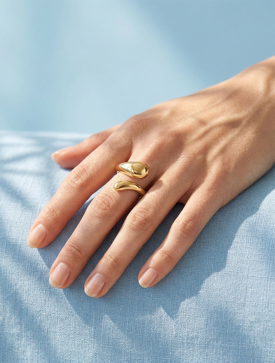 Bague torsadé et bombé - Or - 1