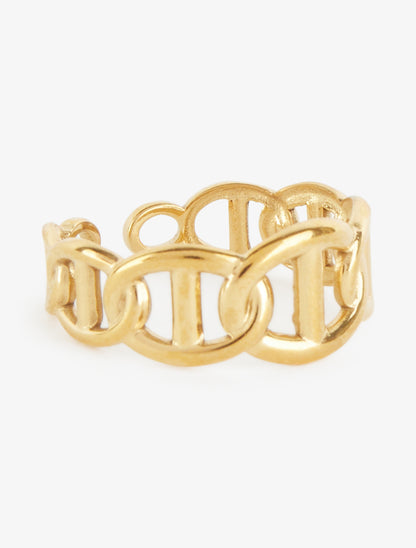 Bague ajustable à maillons marins - Or - 2
