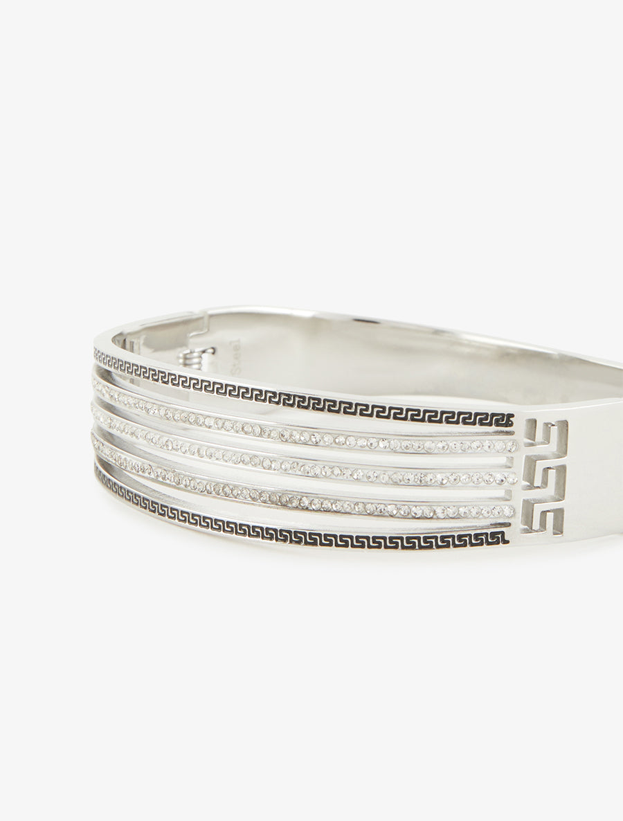 Jonc à strass et gravures - Argent - 3