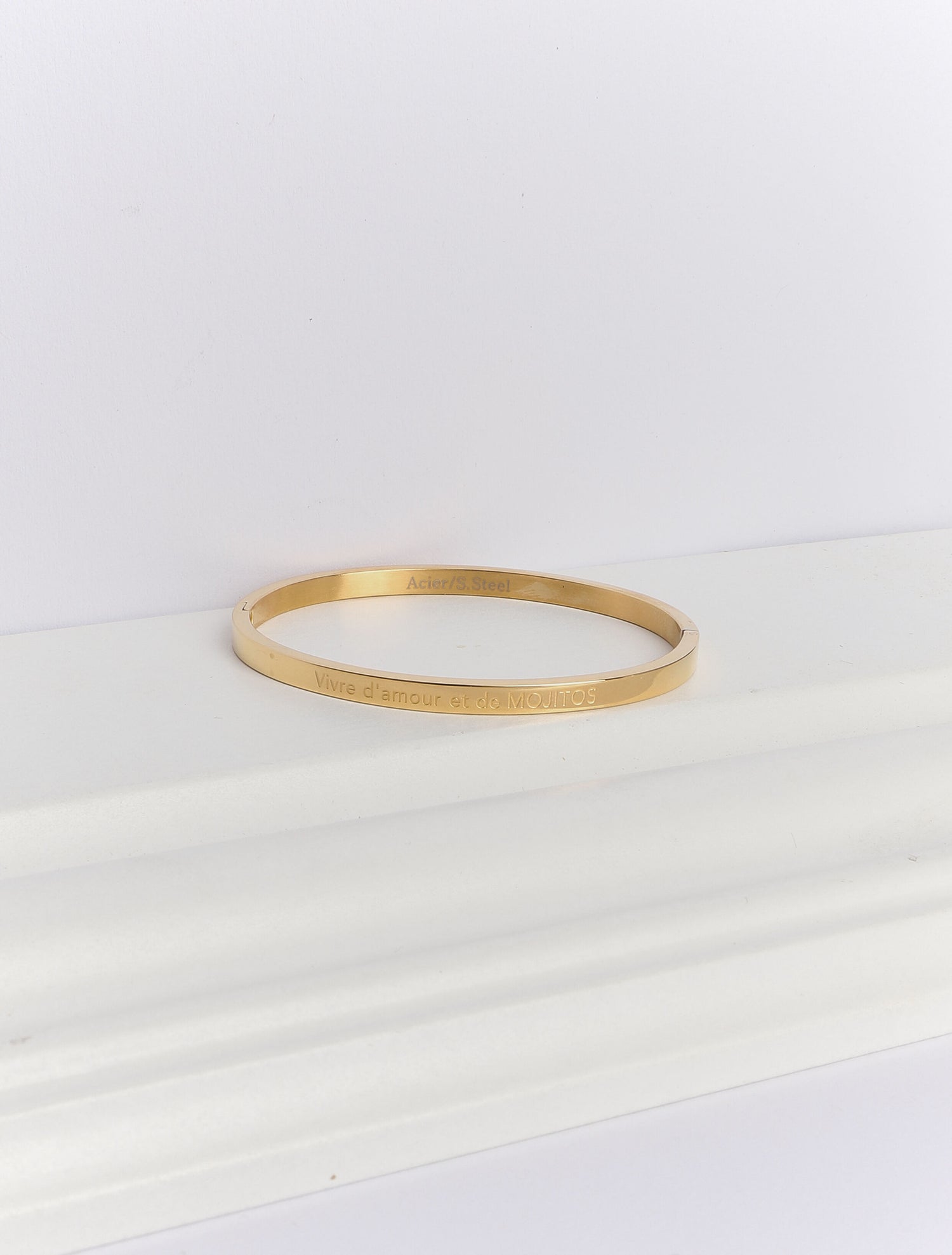 Bracelet à message gravé - Or - 1