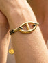 Bracelet cordes irisées à maillon ovale - Or/noir - 1