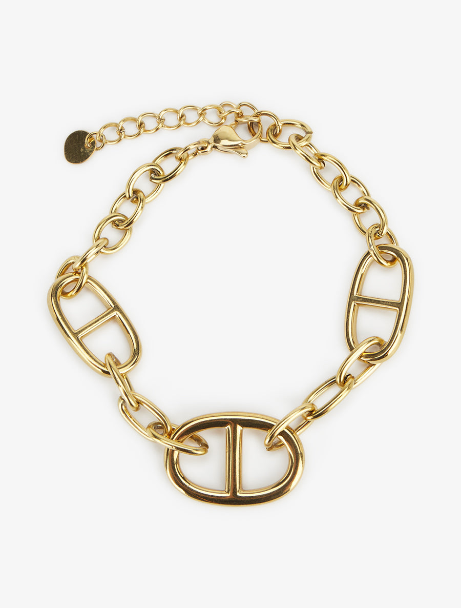 Bracelet en chaîne épaisse style marin - Or - 2
