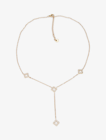 Collier en Y à motif trèfles - Or - 2
