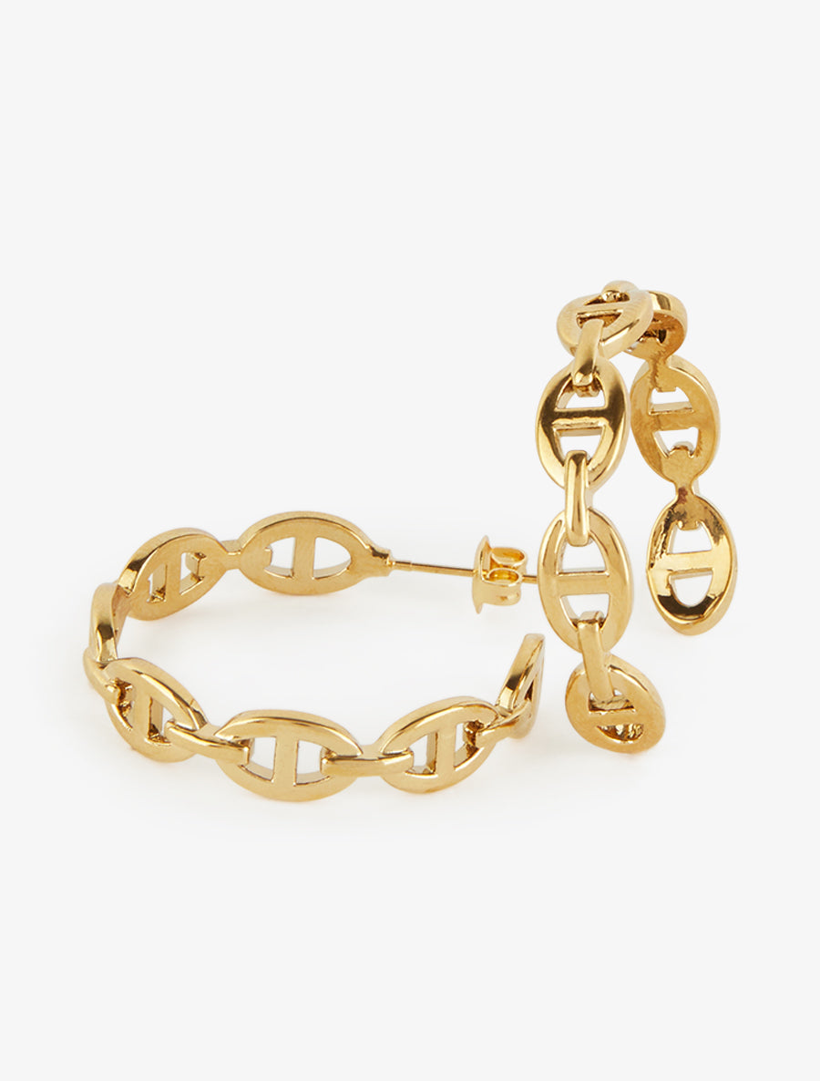 Créoles style maille marin - Or - 3