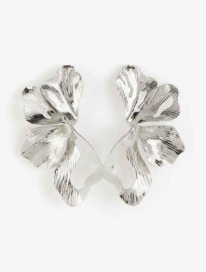 Boucles pendantes motif végétal - Argent - 2