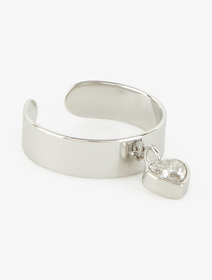 Bague coeur en zircon - Argent - 2