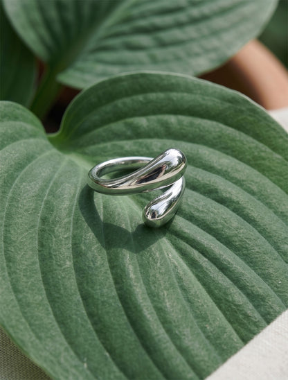 Bague style gouttes entralacées - Argent - 1