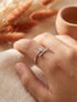 Bague fine à tige strassée - Argent - 1