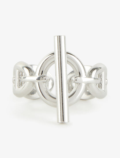 Bague à maillons marins et tige - Argent - 3