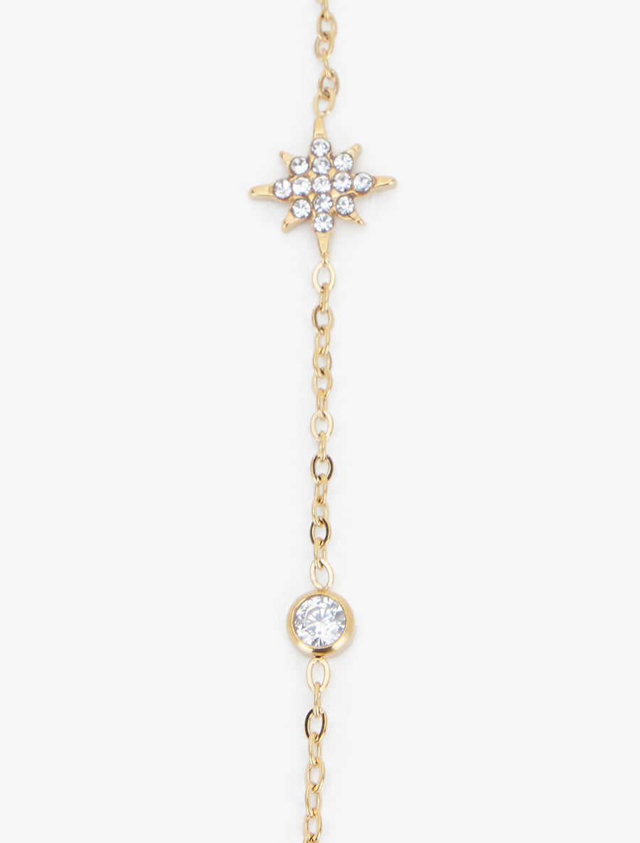 Chaîne de main étoile et zircons blancs - Or - 3