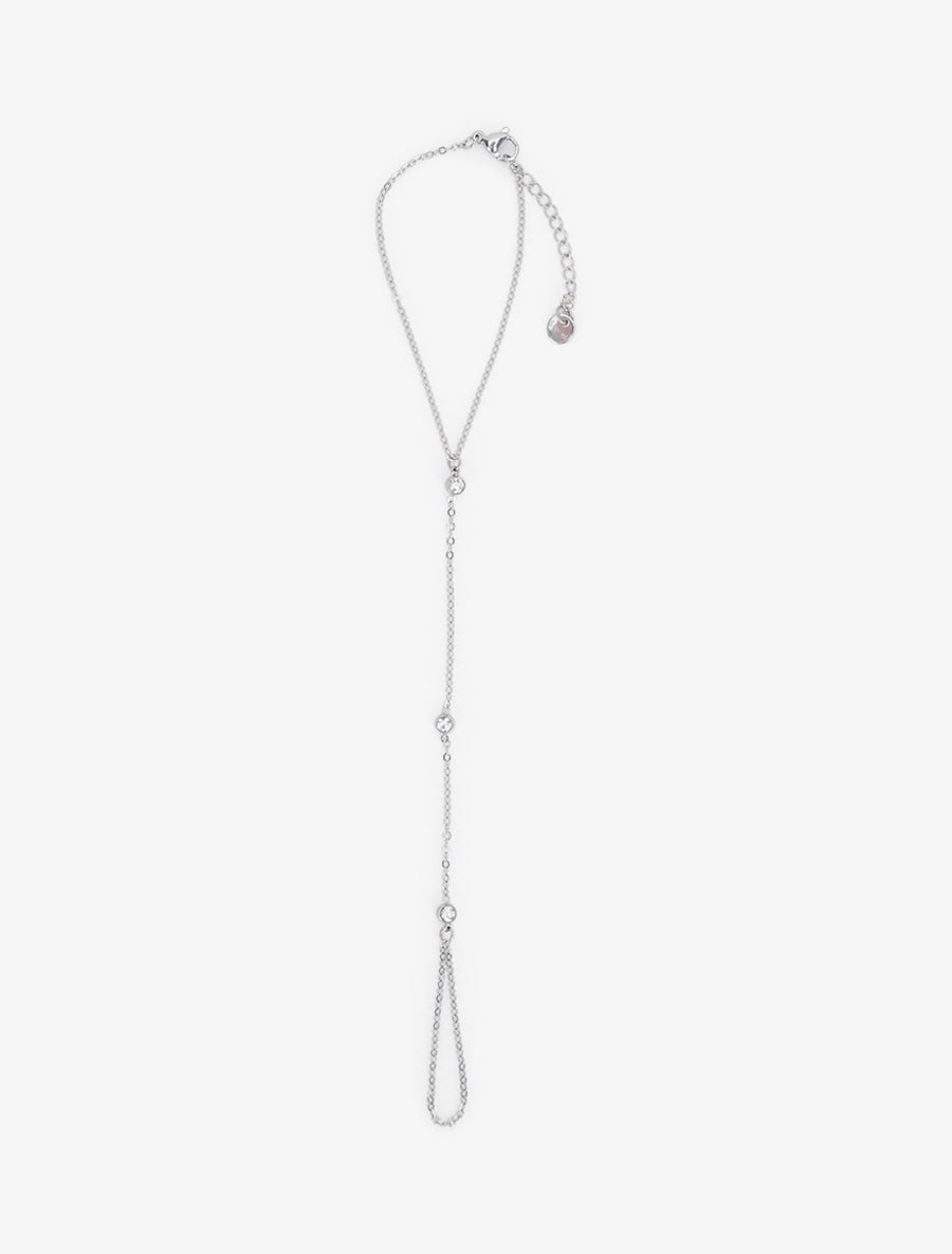 Chaîne de main à zircons blancs - Argent - 2