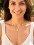 Collier en Y à bille et fleurs - Or - 1